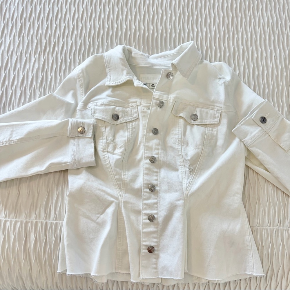 White Denim Jacket - Classic Button-Front